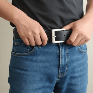 Genuine Leather Casual Belt for Men Guaranteed 100% Leather Durable Metal Buckle