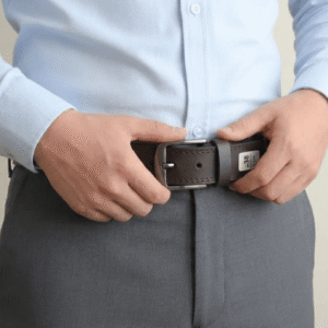 Executive Genuine Leather Dress Belt for Men – Deep Chocolate Brown | Professional Formal & Business Wear