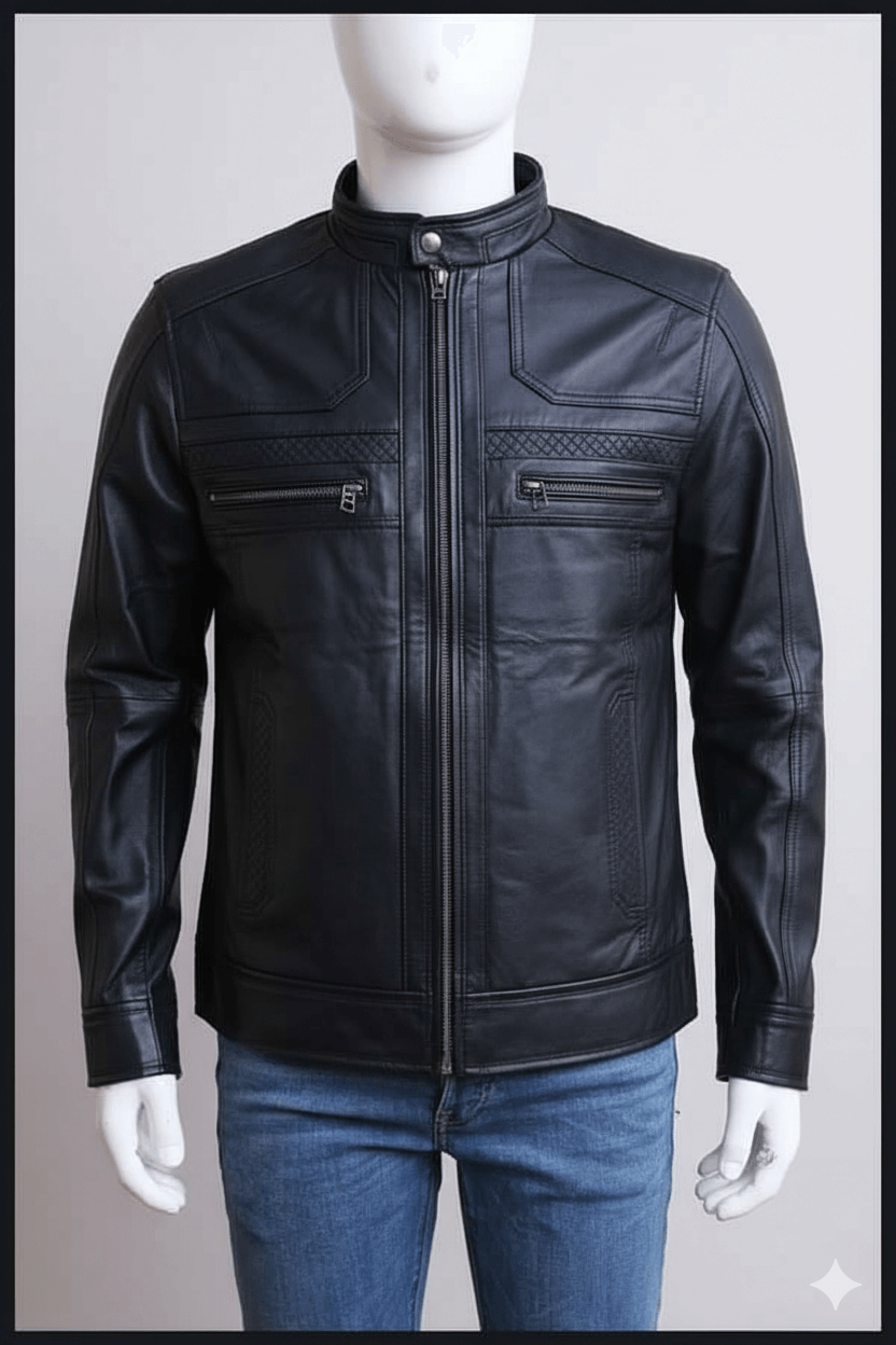 The Urban Commander Premium Genuine Leather Quilted Moto Jacket