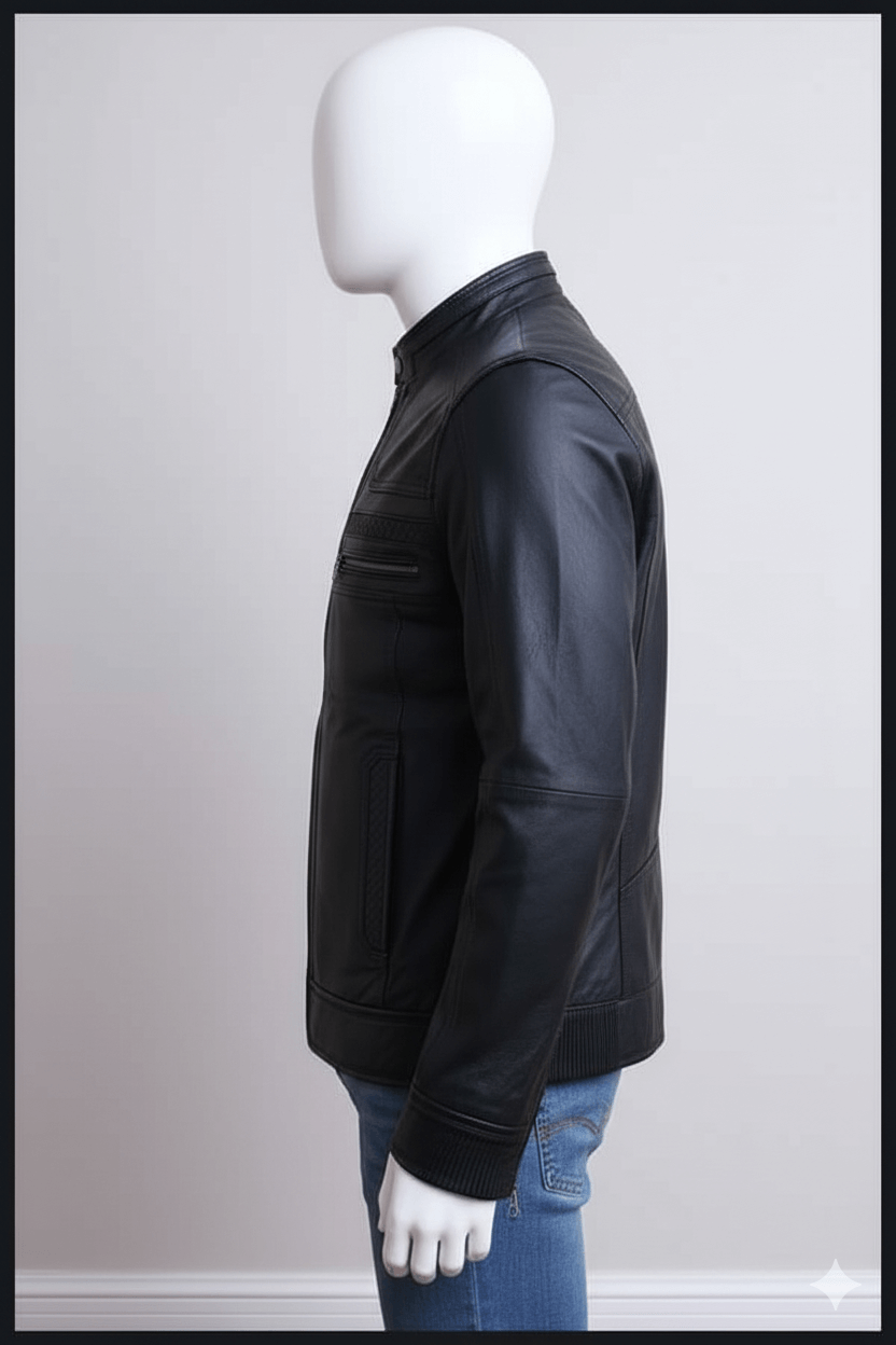 The Urban Commander Premium Genuine Leather Quilted Moto Jacket