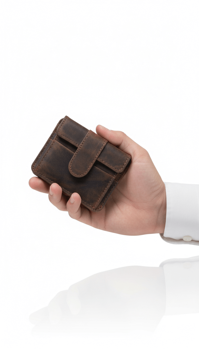 Handmade Distressed Leather Bifold Wallet - Vintage Brown - Guaranteed Pure Leather