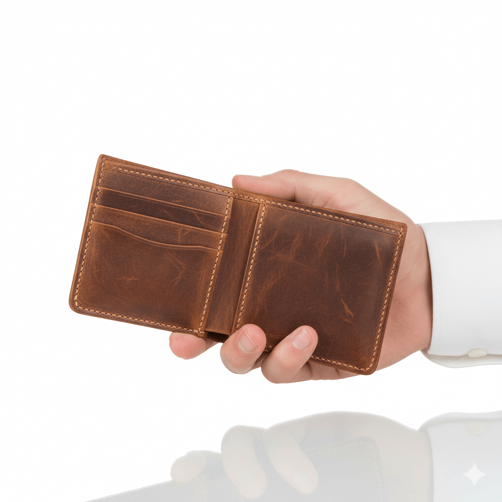 Ultra-Slim Vintage Leather Bifold - Guaranteed Pure Grain - Handcrafted for Professionals